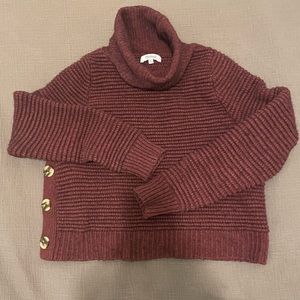 Madewell Burgundy Cropped Turtleneck Sweater (XS)
